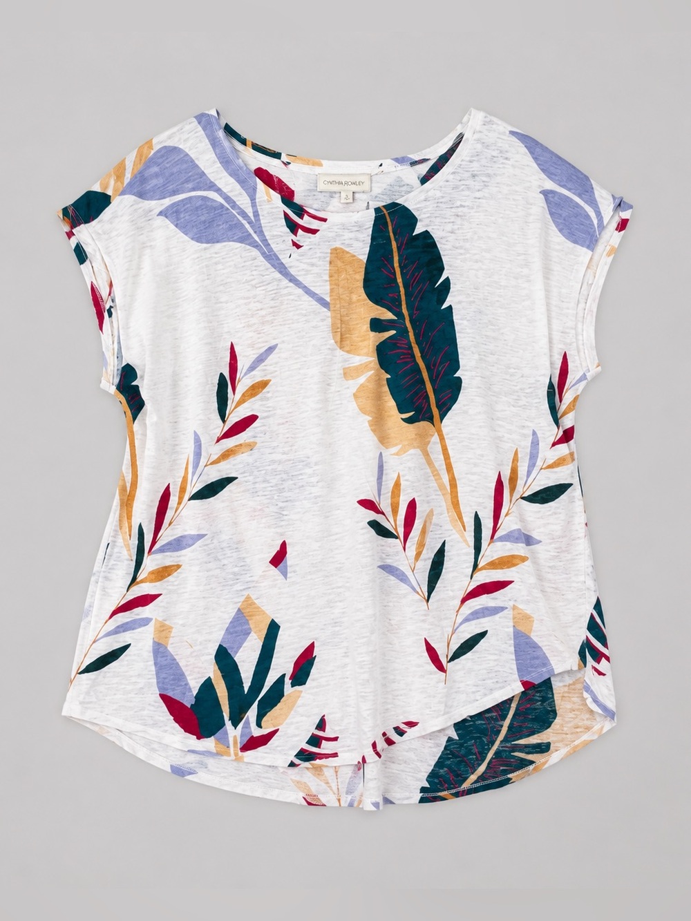 Cynthia Rowley 100% Linen Blouse Top XL Oversized Beachy Coastal Euro Summer